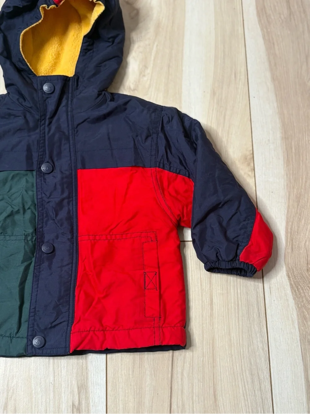 Carter’s Vintage 2T Colorblock Hooded Fleece Lined Jacket Red Navy Green Coat